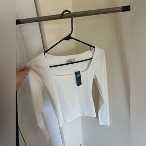 Hollister M Ribbed Crop Long Sleeve